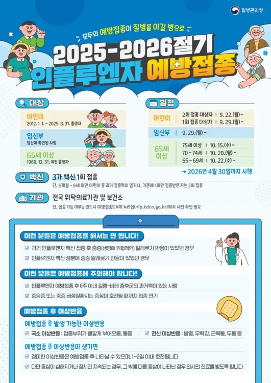 영암군, 군민 독감·어르신 대상포진 예방접종 당부