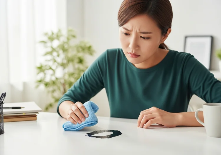 유성매직 지우는법, 물로는 절대 안 지워집니다